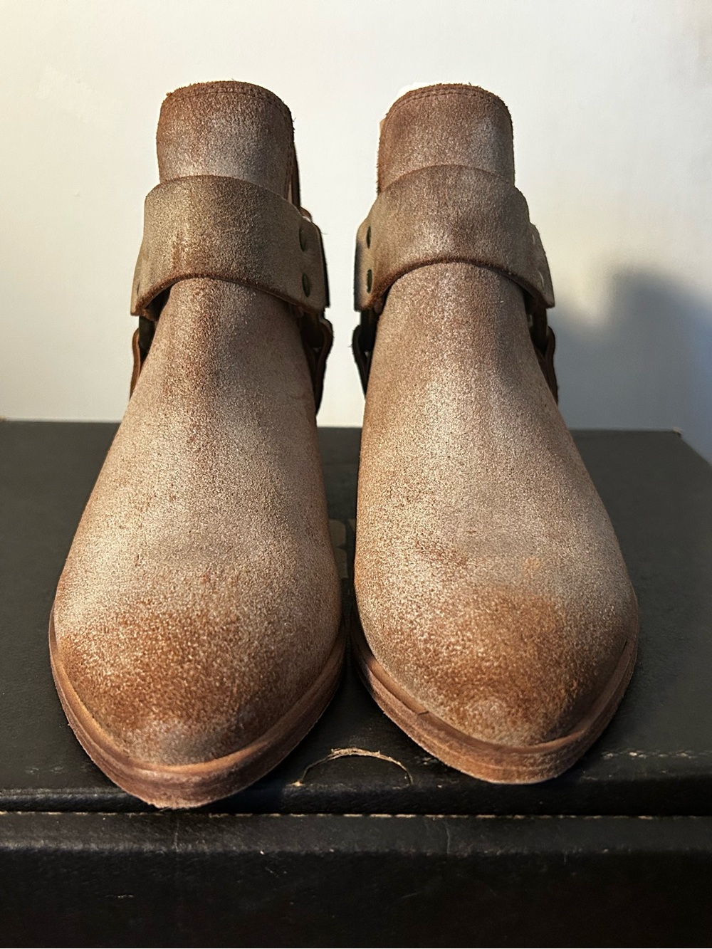 Frye Brown Suede Ankle Booties